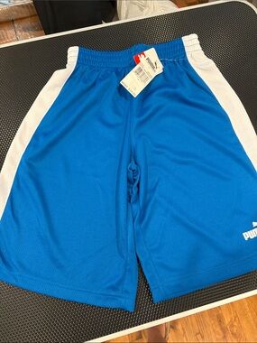 Puma Kids Royal Blue & White Athletic Shorts